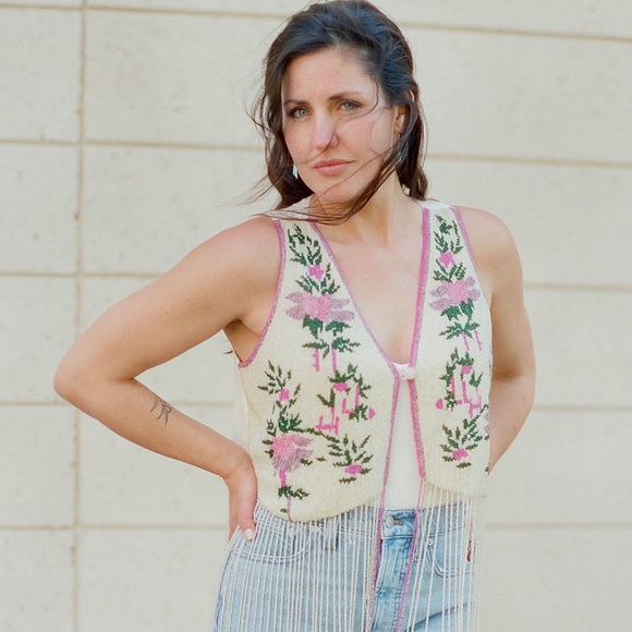 Vintage beaded vest - Picture 1 of 5